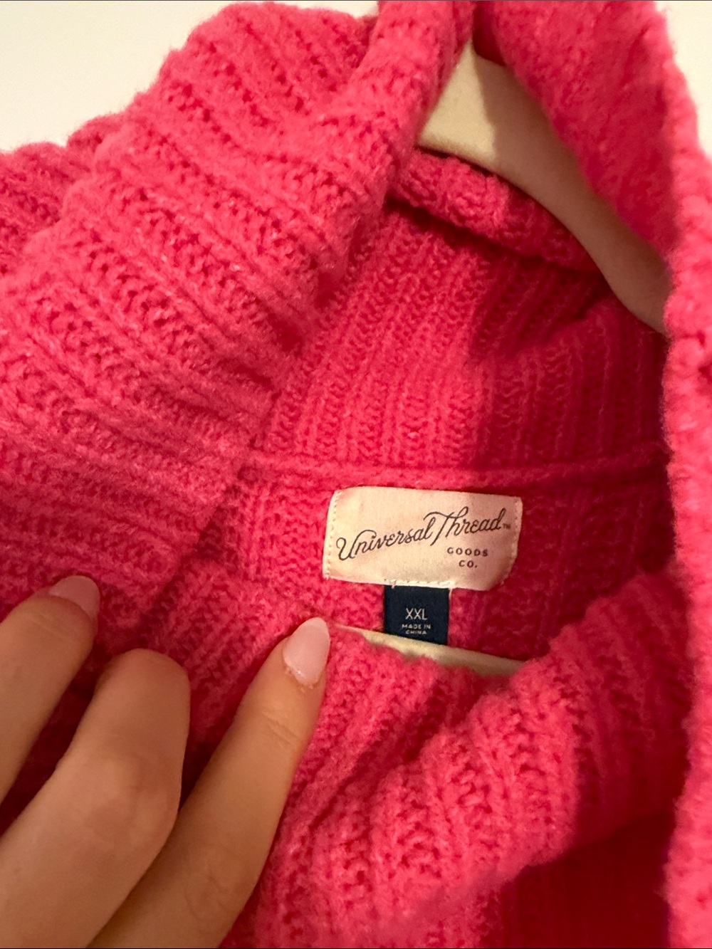 Universal Thread Pink Ribbed Cowl Neck Sweater - Picture 3 of 3